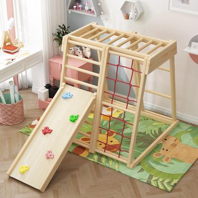 China Household Wood Ladder Wall Playgrond Multifunctional Indoor Children's Playground Climbing Frame Playground Fitness Equipment Exercise for sale