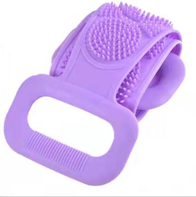 China Convenient Silicone Brushes Body Wash Scrubber Shower Belt Remove Silicone Bath Towel Silicone Shower Towel for sale