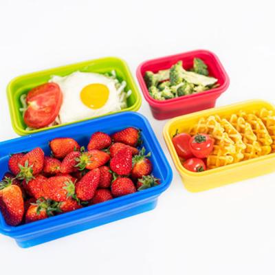 China Oven Good Quality New Arrivals Silicone Storage Bowls Porter-all School Food Plastic Box with 3 Compartments for sale