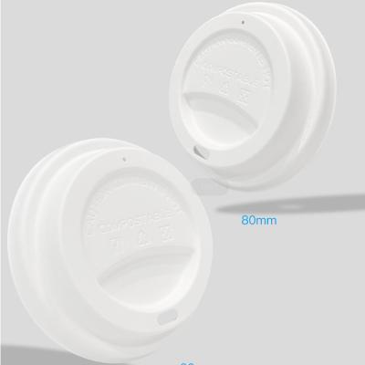 China Customized Eco-Friendly Disposable Sugar Cane Coffee Cups Lids Non Refillable Lids Compostable No PE/PLA Liner Paper for sale