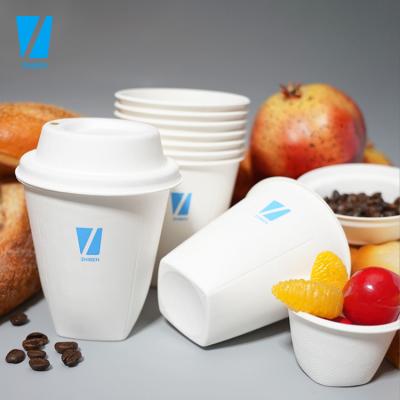 China Disposable High Standards Disposable 8 Oz White And Craft Brown Paper Cup With Lid for sale