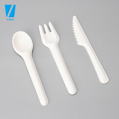 China Biodegradable Environmental Friendly Disposable Tableware Spoon Fork Knife Individually Packaged Cake Desserts 16cm for sale