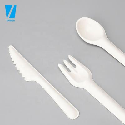 China Zhiben Manufacturer Compostable Forks Set Biodegradable Cutlery Forks Spoon Knives 16cm for sale