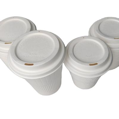 China Eco-friendly Bagasse Paper Pulp Coffee Cup Lid for 80mm and 90mm, Disposable Biodegradable Coffee Cup Lid, Compostable Sugarcane Cup Lid for sale