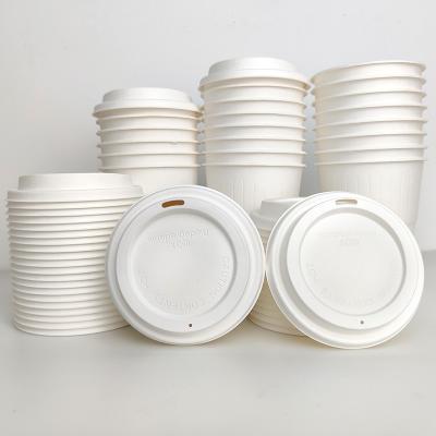 China 100% Compostable Disposable Biodegradable Non-Refillable Tableware Cup Lid for Tea Cup and Coffee Cup for sale