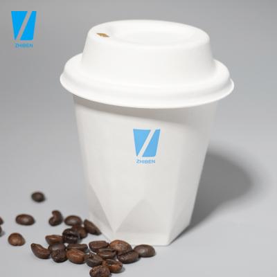 China Biodegradable Disposable Cup Are 100% Biodegradable Biodegradable Paper Pulp Waterproof Coffee Sugar Cane Paper Cups With Lid for sale