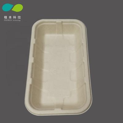 China Disposable Disposable Sugarcane Bagasse Pulp Fruit Tray, Eco-Friendly Brown Paper Dinner Dish, 100% Food Grade Degradable Stores for sale