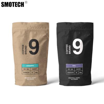 China Security Customized Printing Biodegradable Aluminum Foil Packaging Bag Zipper Kraft Paper Seal Mylar Bags for Coffee and Tea for sale