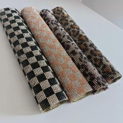 China High Quality Flatback Crystal Diamond Trim Covered With Fabric Mesh Crystal Rhinestone for sale