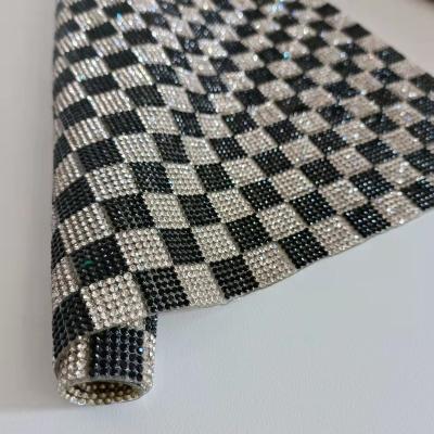 China Large Instant Rhinestone Flatback Mesh Decorative Heat - Repaired Crystal Rhinestone Cloth Fabric Pieces for sale