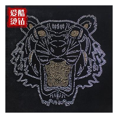 China Wholesale Custom Flatback Hot Sale Tiger Rhinestone Transfer for sale