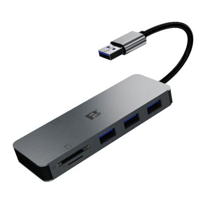 China CF X1 + SD X1 + TF X1 + USB-AX3 FB Metal 3 Ports USB 3.0 Hub with 2 Slot SD 6 CF 6 in 1 Card Reader for sale