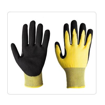 China Cut And Oil Safety Resistant Gloves With Sandy Nitrile On Palm For Construction for sale