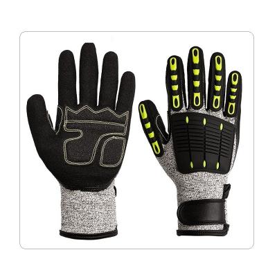 China ANSI Cut Level 4 Grey HPPE Liner Construction Impact Protection Gloves for sale