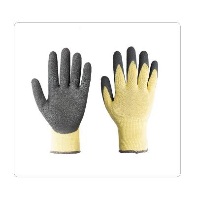 China 10 Gauge Yellow Recycled Crinkle Latex Gloves For Gardening Cleaning for sale