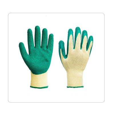 China Garten-Beschneidungs-beschichtete gelbe Polyester-Zwischenlagen-Latex-Palme Handschuhe zu verkaufen