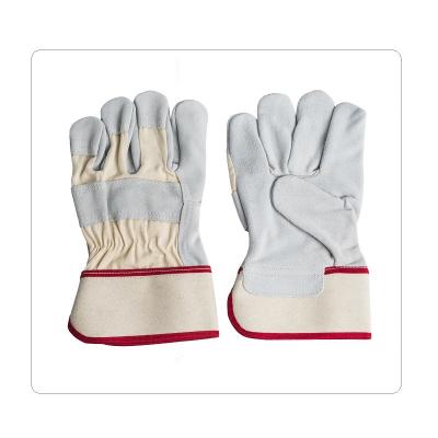 China Half Lining Rubberized Cuff Leather Safety Gloves for sale