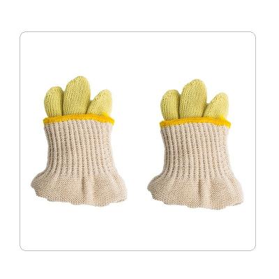 China Yellow Aramid Fiber Cotton Heat Resistant Gloves for sale