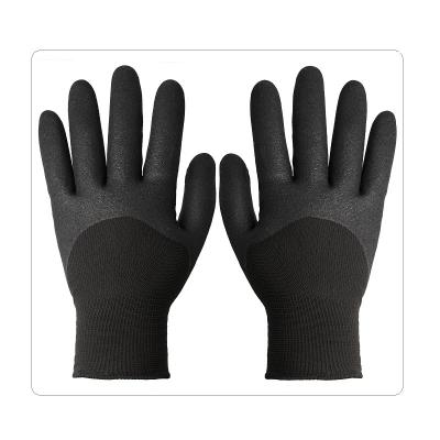 China Guantes negros del invierno del nitrilo de los hilados de polyester del acrílico y extraordinariamente densamente en venta