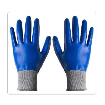 China Van het de Bouwnitril van mensen de Volledige Deklaag Grey Nylon Knit Work Gloves Te koop