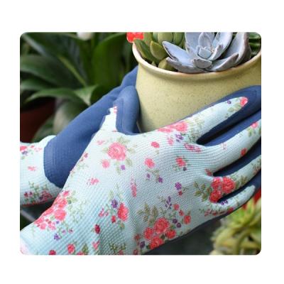 China Flower Style Latex Palm Protective Gardening And Horticultural Use Gloves for sale