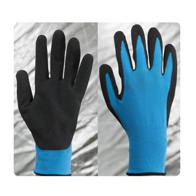 China Grease Resistant Wood Working Thin Breathable Hand Safety Black Nitrile Gloves for sale