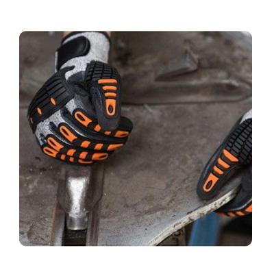 China Building Oilfield 13 Gauge HPPE Impact Safety Gloves With Black Nitrile Coating On Palm for sale