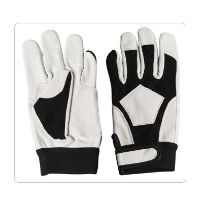 China Driving Thick Black Elastic Cuff Sheep Leather Gloves for sale