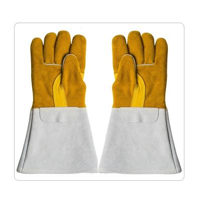 China Construction Long Cuff Half Lining Welding Work Gloves for sale