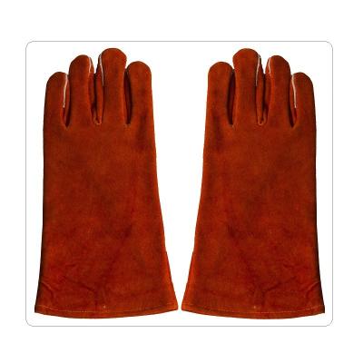 China Winter Red Cow Split Leather Welding Work Gloves for sale