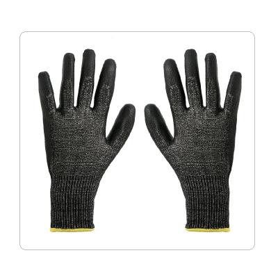 China General Maintenance Black HPPE Fiber Size 6 ANSI Level 3 Cut Resistant Gloves for sale