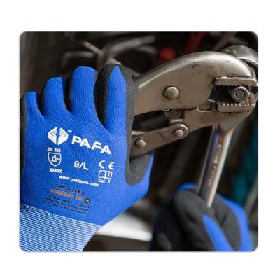 China Forro Sandy Nitrile Coated Work Gloves do calibre 15 de nylon/Spandex à venda