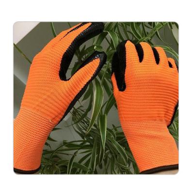 China Anti Slip Latex Free Big Size 13 Gauge Orange Nitrile Gloves for sale