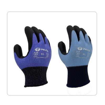 China Anti Slip Construction Knit Wrist Elastic Latex Gloves for sale