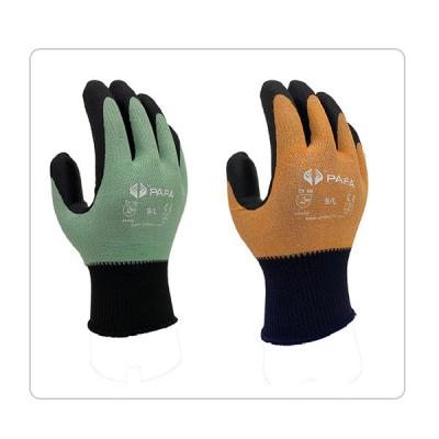 China Sharp Small Parts Handling Elasticated Cuff Nylon Microfoam EN388 4131A Hand Safety Nitrile Gloves for sale