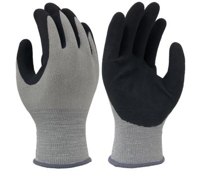 China Gartenarbeitim garten arbeitender kühler Faser 15 Spandex schwarzes Sandy Latex Gloves zu verkaufen