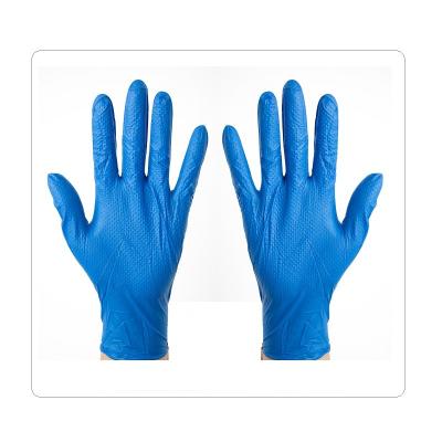 China Guantes disponibles del trabajo del nitrilo azul que cultivan un huerto con alta flexibilidad en venta