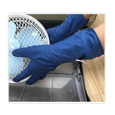 China Long Blue Disposable Thick Work Nitrile Gloves For Light Industry for sale