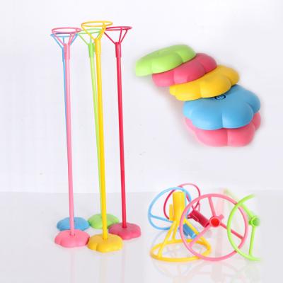 China Wholesale Plastic Colorful Balloon Stand Wedding Decor Props Birthday Party Table Balloon Desk Stand for sale