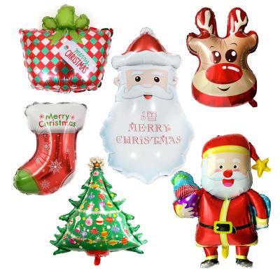 China 20 style BIG SIZE Foil Balloons Christmas Supplies Elk Carriage Santa Claus Deer Tree Sock For Christmas Party Decoration for sale