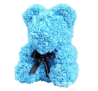 China PE ROSES 10inch 15inch Teddy Bear Roses for Girlfriend Valentine Birthday Gift Full Handmade Roses with Luxury Gift Boxes for sale