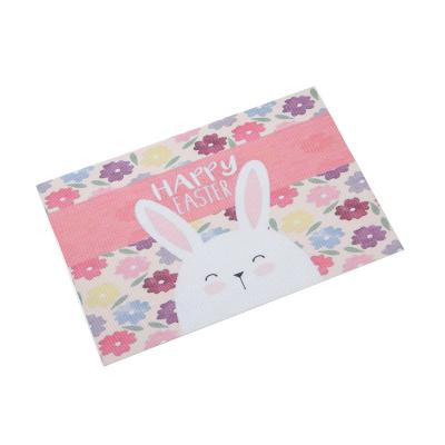 China Wholesale Small 45*30CM Office Room PVC Egg Protector Dinner Mats Easter Day Supplies Oilproof Bunny Waterproof Cartoon Rabbit Mat for sale