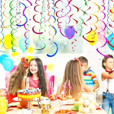 China Double Swirls 20 Colors Hanging Garland For Graduation Birthday Party Decoration Christmas Foil PVC New Year Swirls for sale