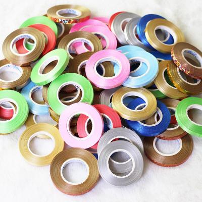 China 15 Colors 10m Silk Ribbon Wedding Accessory Balloon Bouquet Christmas Bunting Flag Plastic Tassel Tassel Rolls for sale