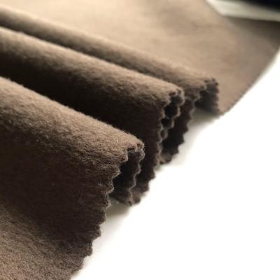 China TR Style Hot Brush Mohair Double Face Fabric Overcoat Stretch 2021huahong Textile Sale Knitting Fabric for sale