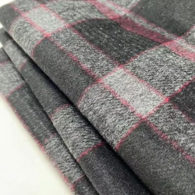 China HHTR22015 Sueded HUAHONG HHTR22015 Brushed Sueded Textile Sale Overcoat Fabric For Women Mohair Style TR Brush Knitting Fabric for sale