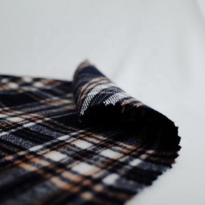 China Wind proof best selling huahong textile polyester and wool fabric with check style for winter overcoat for sale