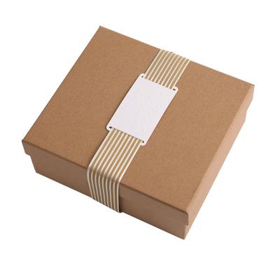 China Recyclable Custom Size Retro Seal Brown Paper Box Packaging Gift Box Wholesale for sale