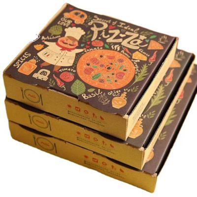 China Unique Colored Printed Materials Custom Logo Corrugated Box Printed Pizza Box for sale