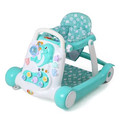 Κίνα Learn Baby Walker 4 Walking 2 Wheels In 1 Function Baby Plastic Walker With Music προς πώληση